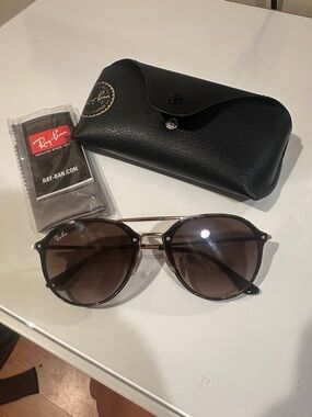 Ray-Ban Black Frame Sunglasses with Brown Lenses
